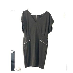 Dark green mini dress